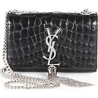 Saint Laurent Saint Laurent Cassandre Croc-Embossed Leather Tassel Satchel photo