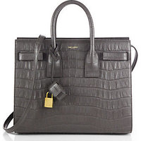 Saint Laurent Saint Laurent Small Crocodile-Embossed Sac De Jour Tote photo