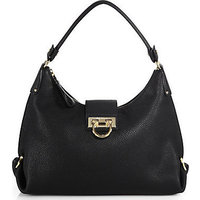 Salvatore Ferragamo Fanisa Small Leather Hobo Bag photo