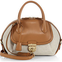 Salvatore Ferragamo Fiamma Medium Bicolor Satchel photo