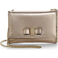 Salvatore Ferragamo Miss Vara Bow Flap Mini Leather Clutch photo