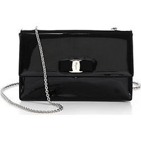 Salvatore Ferragamo Vara Ginny Piuma Patent-Leather Shoulder Bag photo