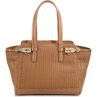 Salvatore Ferragamo Verve Medium Woven Tote photo