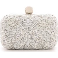 Santi Box Clutch with Embroidered Beading photo