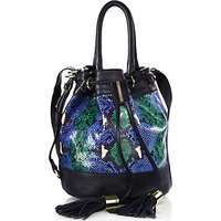 See by Chloe Vicki Snakeskin & Leather Bucket Bag photo