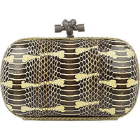 Bottega Veneta Snakeskin Knot Clutch photo