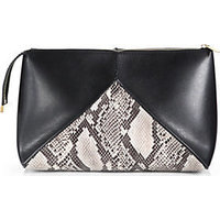 Stella McCartney Bi-Color Python-Print Clutch photo