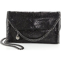 Stella McCartney Falabella Faux-Python Fold-Over Clutch photo