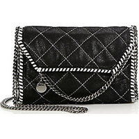 Stella McCartney Falabella Mini Metallic Quilted Faux Suede Shoulder Bag photo