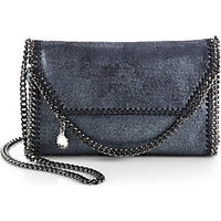 Stella McCartney Falabella Pearlescent Faux-Leather Fold-Over Clutch photo