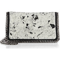 Stella McCartney Falabella Splattered-Linen Clutch on Chain photo