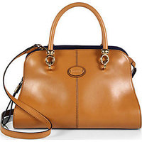 Tod''s Sella Bauletto Two-Tone Small Leather Satchel photo