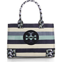 Tory Burch Ella Mini Striped & Floral Linen Tote photo