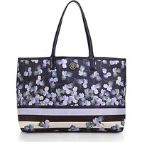 Tory Burch Kerrington Floral & Striped Coated-Canvas Shopper photo