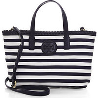 Tory Burch Marion Small Striped East-West Tote photo