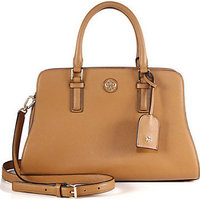 Tory Burch Robinson Curved Saffiano Leather Satchel photo