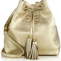 Tory Burch Thea Metallic Bucket Bag photo