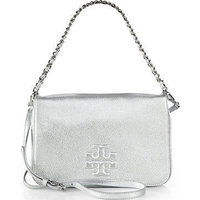 Tory Burch Thea Metallic Fold-Over Clutch with Strap photo