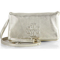 Tory Burch Thea Metallic Mini Fold-Over Crossbody Bag photo