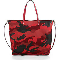 Valentino Camouflage Reversible Double-Handle Canvas Tote photo