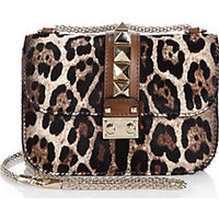 Valentino Leopard Lock Calf Hair Shoulder Bag photo