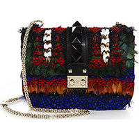 Valentino Lock Glam Feather Shoulder Bag photo