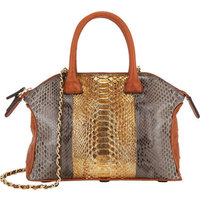 Zagliani Python & Ostrich Mini Tomodachi Bag photo