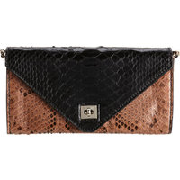 Zagliani Two-Tone Python Easy Clutch photo